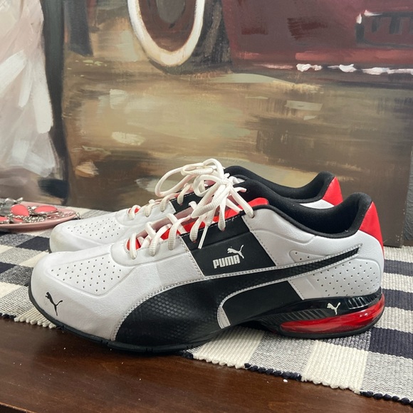 Puma Shoes Mens Puma Tennis Shoes Red White And Black Worn Once Poshmark
